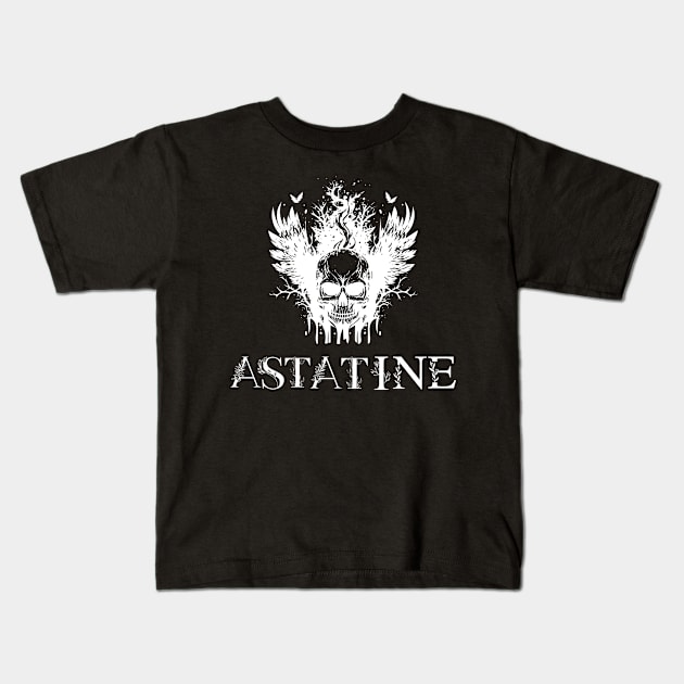 Astatine Nature skull logo Kids T-Shirt by Widows Den Records